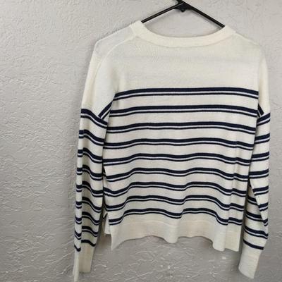 #155 Black/White Striped Sweater (No Size Tag)