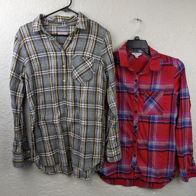 #156 Two Medium Flannel Shirts