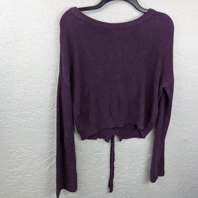 #160 Purple Tie Sweater Size Medium