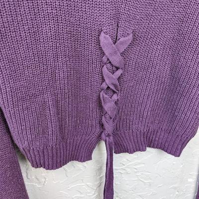 #160 Purple Tie Sweater Size Medium