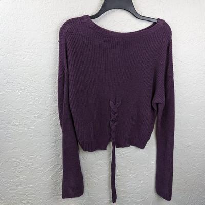 #160 Purple Tie Sweater Size Medium