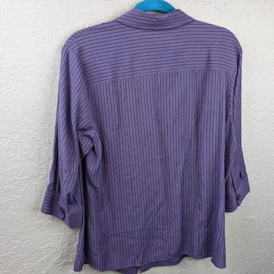 #163 Dressbarn 14/16 Purple Striped Shirt