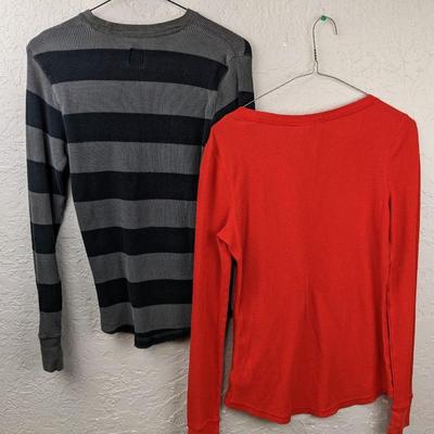 #166 Red & Black/Gray Longsleeve Small/Medium Shirts