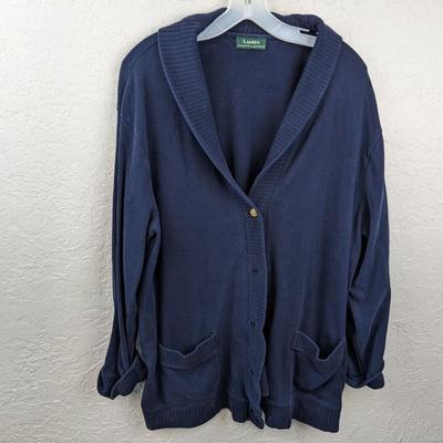 #174 Blue Button Up Cardigan- Ralph Lauren