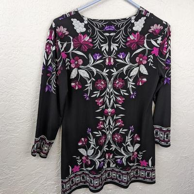 #176 XSmall Black/Purple Flower Shirt