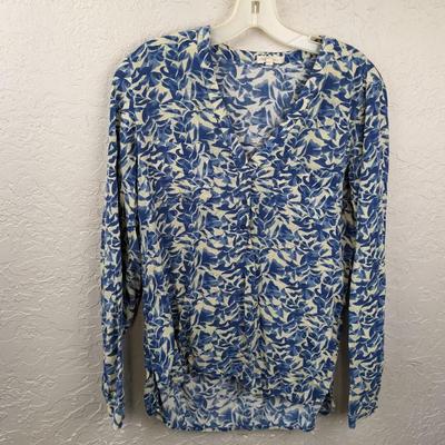 #182 Blue/White Floral Blouse