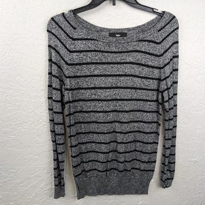#204 Gray/Black Striped Medium Sweater