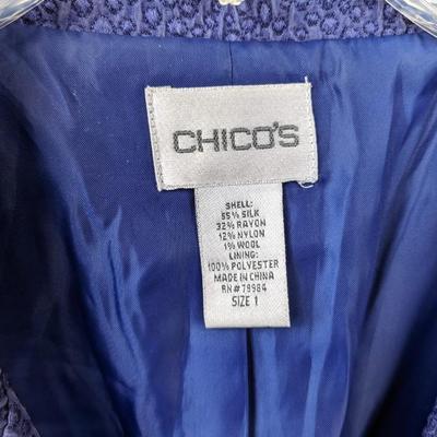 #215 Chico's Size 1 Blue Jacket