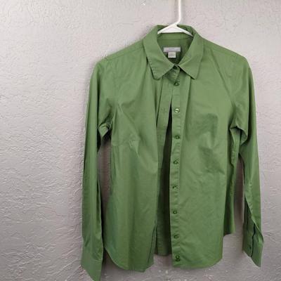 #217 Lady Hathaway Small Green Button Down Shirt