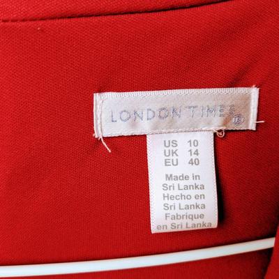 #249 London Times Size 10 Red Jumpsuit