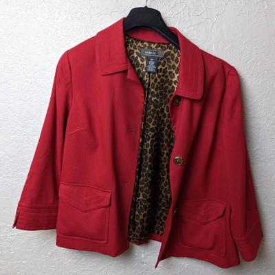 #255 George By Mark Eisen Ladie's Red Jacket Size Large