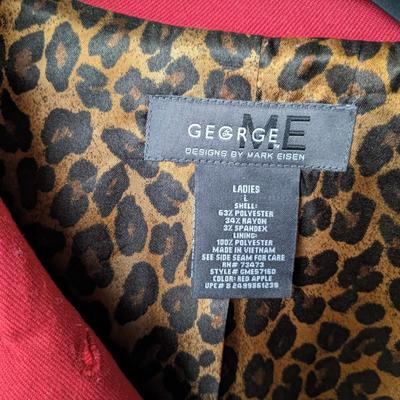 #255 George By Mark Eisen Ladie's Red Jacket Size Large