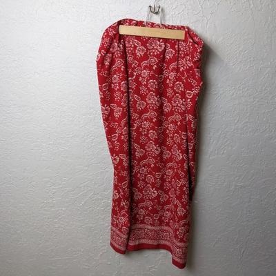 #256 Red Floral Skirt Size 16