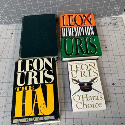 #265 Leon Uris Four Hardback Books