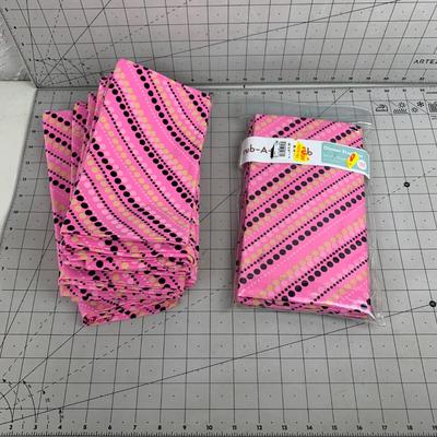 #344 Pink Polka Dot Dinner Napkins