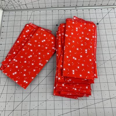 #345 Red Heart Dinner Napkins