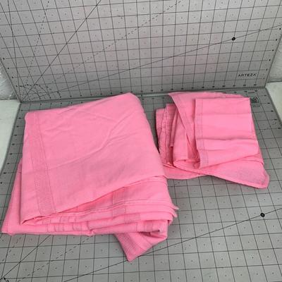#352 Pink TableCloth, Scraps and Linens