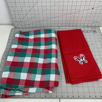 #355 Plaid Tablecloth and DishTowel