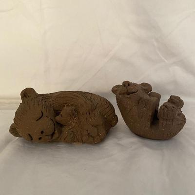 Vintage Signed Margaret Hudson Earth Arts Studio Clay Sculptures