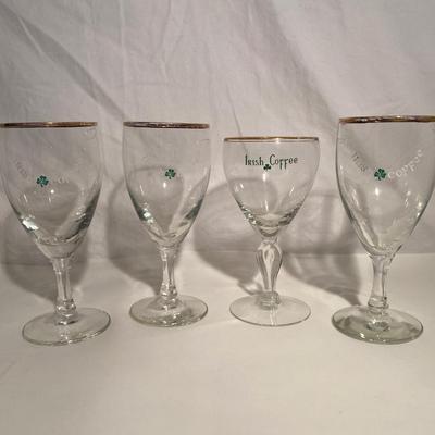 Vintage Gold-Rimmed Irish Coffee Glasses