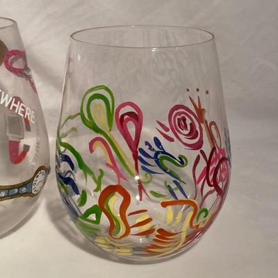 Hand-Painted Wine Glasses