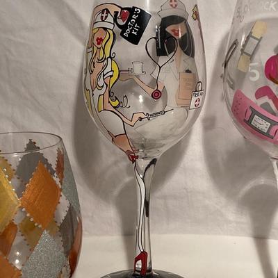 Hand-Painted Wine Glasses