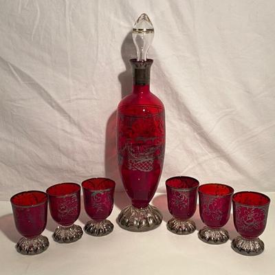 Vintage Italian Murano Glass Decanter Set