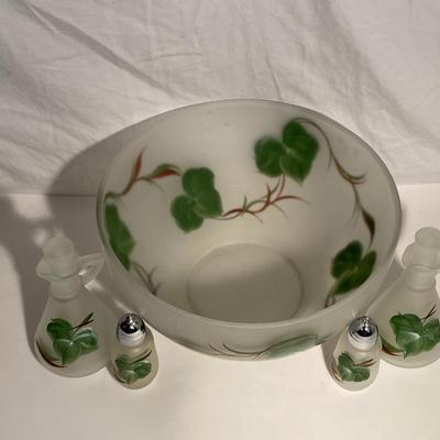 Hand-Painted Frosted Dinnerware Set