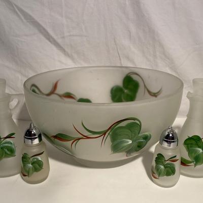 Hand-Painted Frosted Dinnerware Set