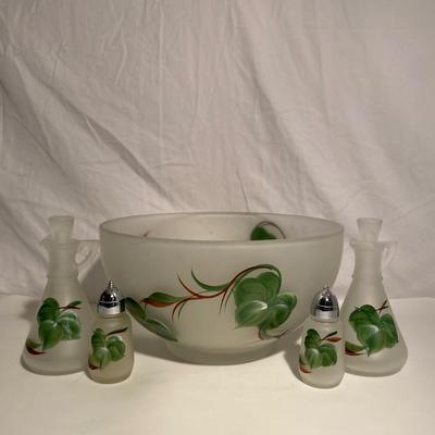 Hand-Painted Frosted Dinnerware Set