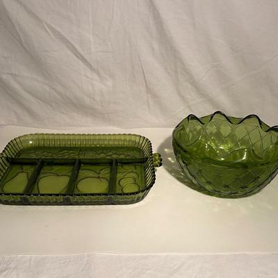 Green Depression Glass Lot