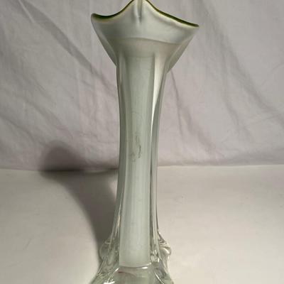 Two Hand-Made Blown Glass Floral Vases
