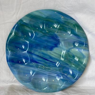Hand-Made Blue Green Deviled Egg Tray Platter