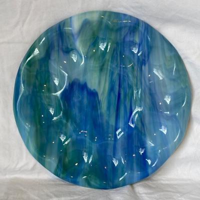 Hand-Made Blue Green Deviled Egg Tray Platter