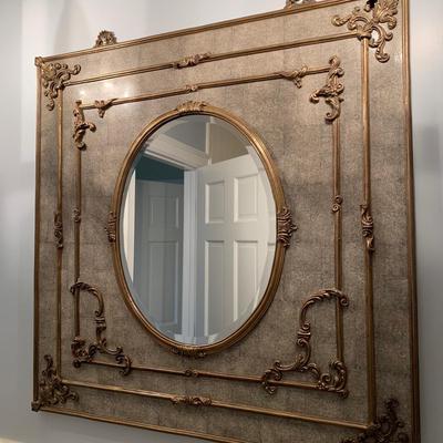 Oval Mirror with Ornate Ceramic Castilian Frame (B2-HS)