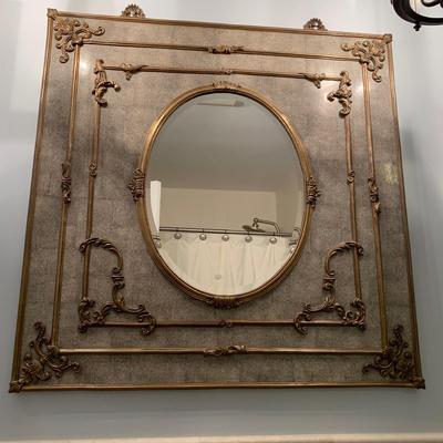 Oval Mirror with Ornate Ceramic Castilian Frame (B2-HS)
