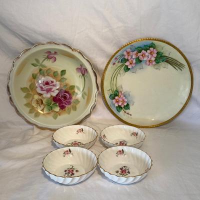 Collection of Hand-Painted Plates and Vintage China Bowls