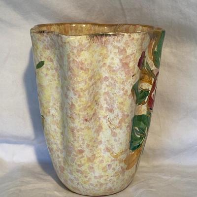 Vintage Hand-Painted Floral Italian Vase
