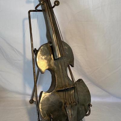 Silver Metal Bass Sculpture