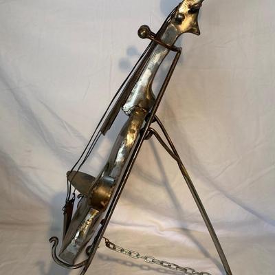 Silver Metal Bass Sculpture