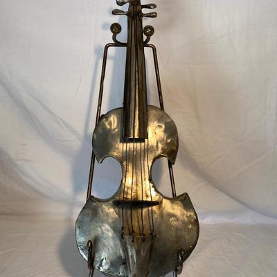 Silver Metal Bass Sculpture