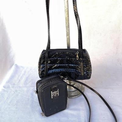 LOT 92 Contemporary Purses Judith Liber Lizard Shoulder Bag + Brighton Cross Body Purse & Wallet