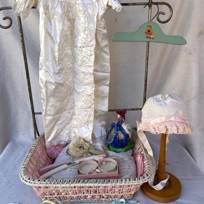 LOT 94 Vintage Baby Cloths Christening Dress Madonna by Haddad Bonnet Bids +