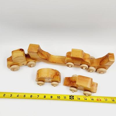 5 PC VINTAGE WOODEN VEHICLES