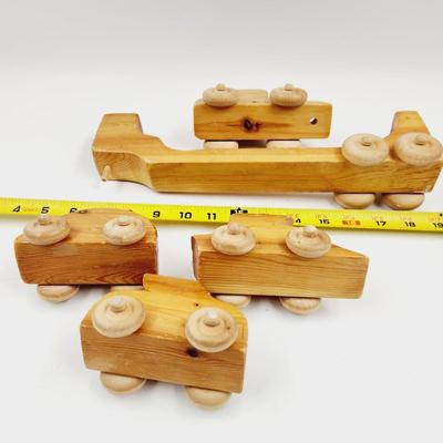 5 PC VINTAGE WOODEN VEHICLES