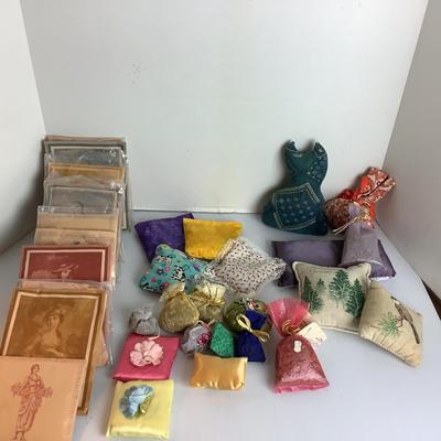 Lot 916 Scented Sachet and Antique Handkerchief Lot