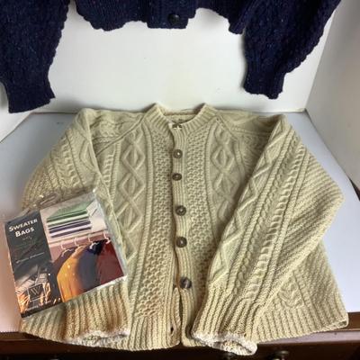 Lot 918. Pair of Womenâ€™s Hand Knit Wool Cardigan Sweaters