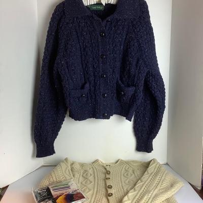 Lot 918. Pair of Womenâ€™s Hand Knit Wool Cardigan Sweaters