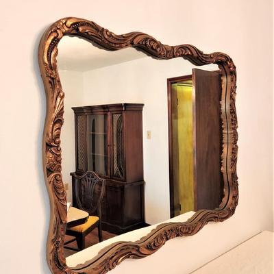 Lot #101  Attractive Vintage Wall Mirror w/gesso frame