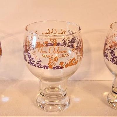Lot #105  Lot of Three Vintage Mardi Gras Glasses